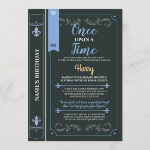 Story Book Cover Fairytale Prince Birthday Party Invitation