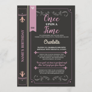 Story Book Cover Fairytale Princess Birthday Party Invitation