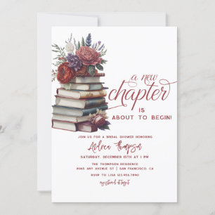 Story Book   Floral Modern Script Bridal Shower  Invitation