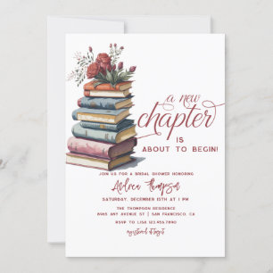  Story Book   Floral Modern Script Bridal Shower  Invitation