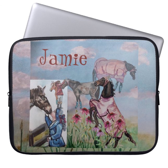 story book illustrations of horsey mare Jamie Laptop Sleeve (Front)