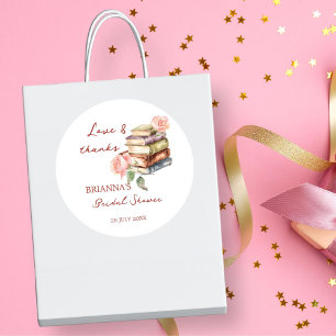 Story book new chapter bridal shower favour classic round sticker