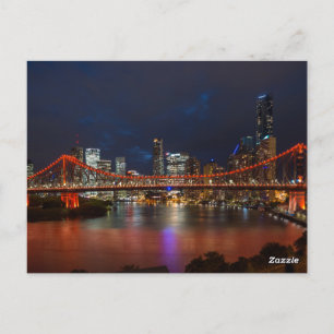 Story Bridge and city at dusk, Brisbane Australia. Postcard