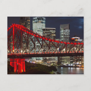 Story bridge Brisbane city skyline Australia dusk Postcard