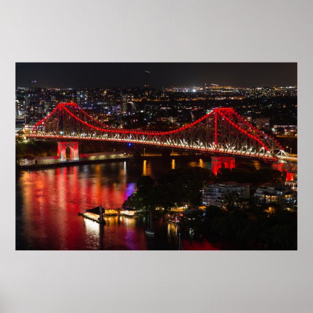 Story bridge & Brisbane city skyline Australia Poster (Front)