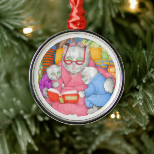 STORY KITTIES Premium Round Ornament