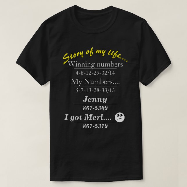 Story of My Life Dark Colour Novelty T-Shirt (Design Front)