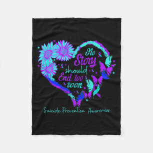 Story Should End Too Soon Heart Women Prevention Fleece Blanket