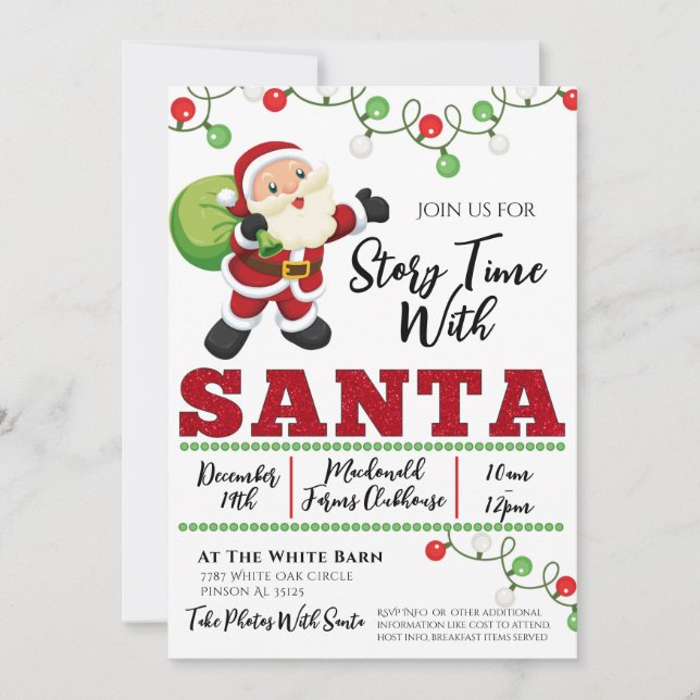 Story Time With Santa Invitation (Front)