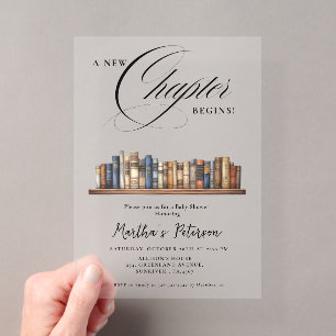 Storybook A New Chapter About toBegins Baby Shower Acrylic Invitations