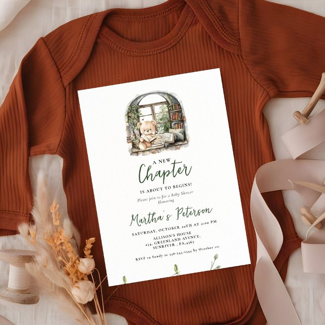 Storybook A New Chapter About toBegins Baby Shower Invitation (Creator Uploaded)