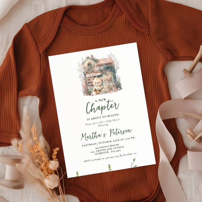 Storybook A New Chapter About toBegins Baby Shower Invitation (Creator Uploaded)