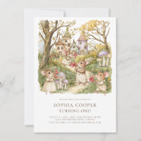Storybook Animals Watercolor 1st Birthday