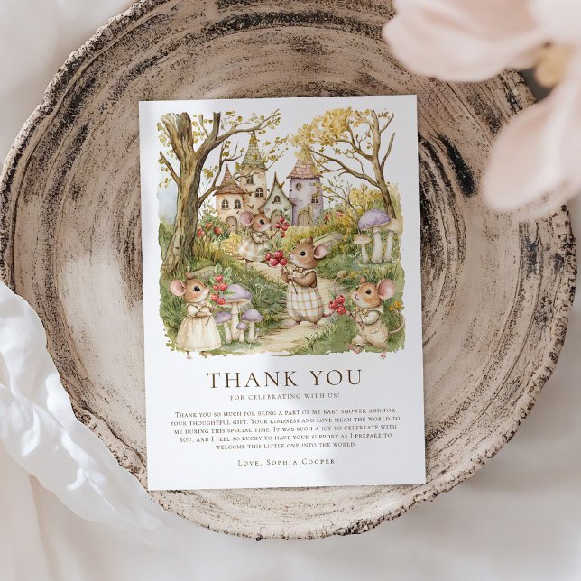 Storybook Animals Watercolor Baby Shower Thank You Card (Creator Uploaded)