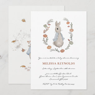 Storybook Autumn Bunny Baby Shower Invitation