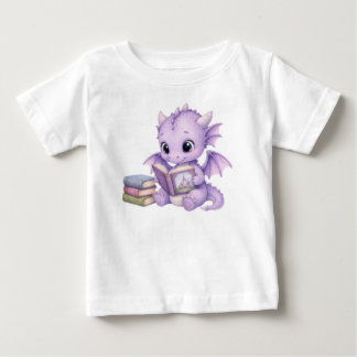 Storybook Baby Dragon Reading Book Fantasy Art T-Shirt
