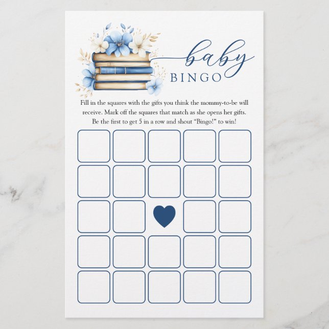 Storybook Baby Shower Baby Bingo Game (Front)