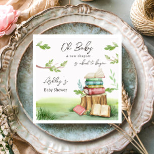 Storybook Baby Shower Book Books New Chapter  Napkin