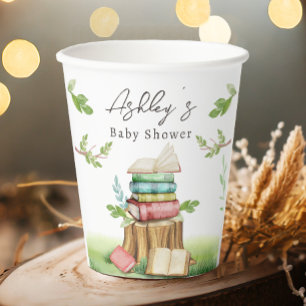 Storybook Baby Shower Book Books New Chapter Paper Cups
