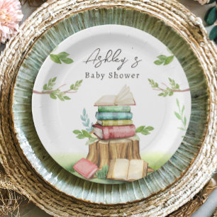 Storybook Baby Shower Book Books New Chapter  Paper Plate
