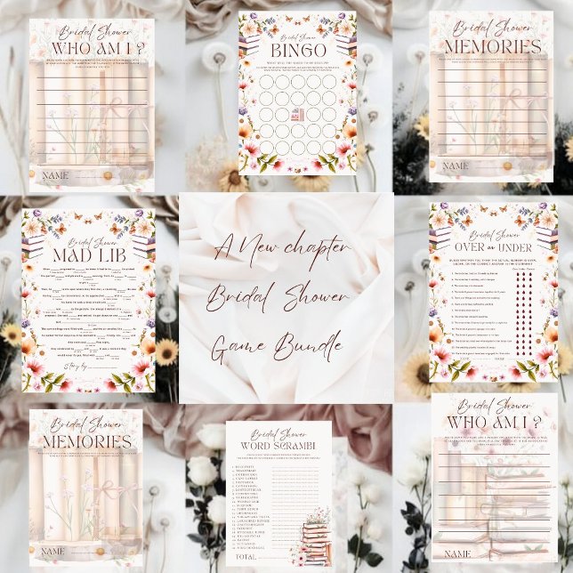 Storybook Bridal Shower Word Scramble Game Card  (Creator Uploaded)