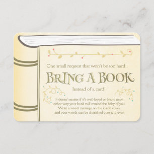 Storybook Bring a book Vintage Yellow Enclosure Card