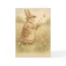 Storybook Bunny with Flowers – Whimsical Woodland 
