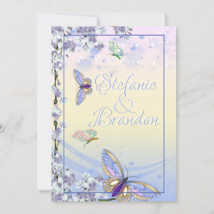 Storybook Butterflies (lavender & beige) Invitation