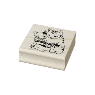 storybook cats art stamp