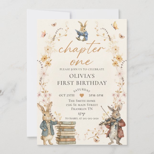 Storybook Chapter One 1st Birthday Invitation (Front)