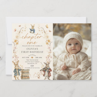 Storybook Chapter One 1st Birthday Photo Invitation
