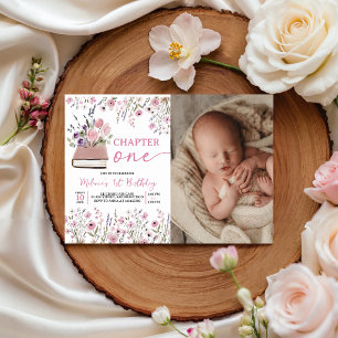 Storybook Chapter One Photo Birthday Invite