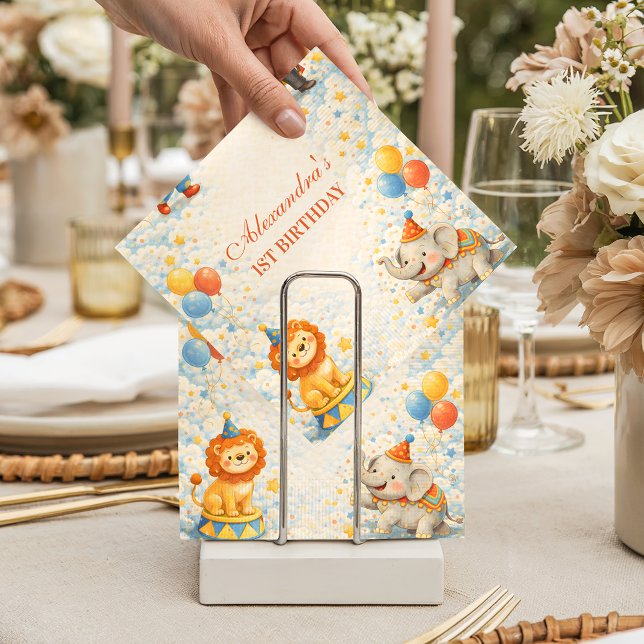 Storybook Circus Friends Birthday Napkin (Creator Uploaded)