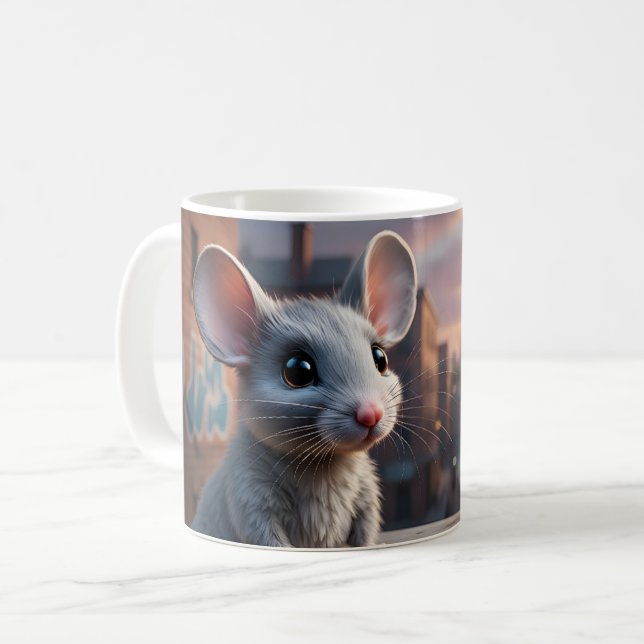 Storybook City Mouse Art Coffee Mug (Front Left)