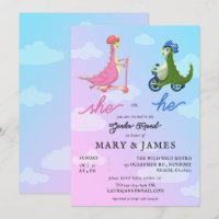 Storybook Cute Dinosaurs Gender Reveal Party