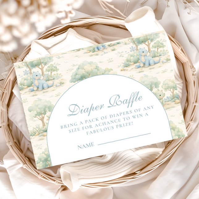 Storybook Dinosaur Diapper Raffle Enclosure Card (Creator Uploaded)