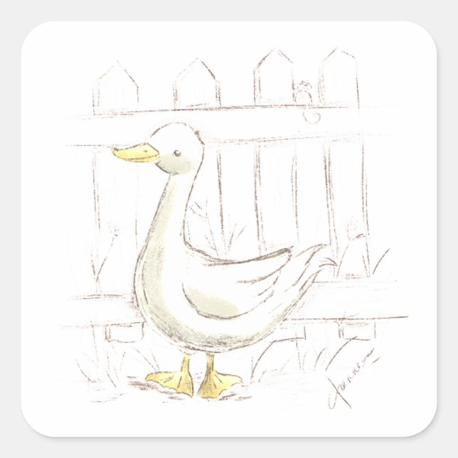 Storybook Duck Square Sticker (Front)