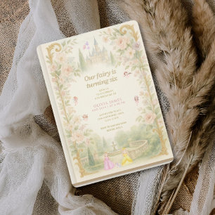 Storybook, fairy first, fairytale 6th birthday invitation