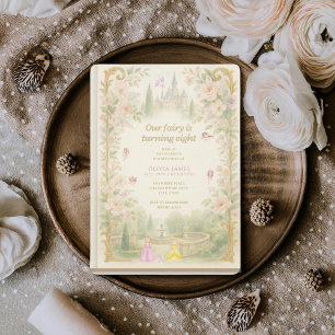 Storybook, fairy first, fairytale 8th birthday invitation