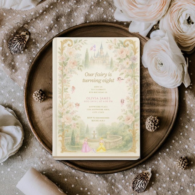 Storybook, fairy first, fairytale 8th birthday invitation (Creator Uploaded)