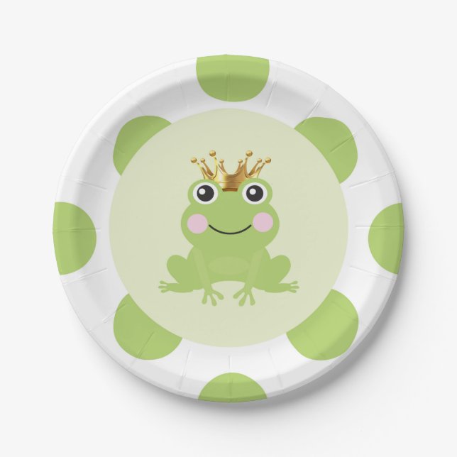Storybook Fairy Tale Frog Prince Baby Shower Paper Plate (Front)