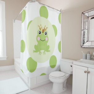 Storybook Fairy tale Frog Prince Gold Crown Shower Curtain