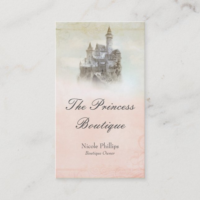 Storybook Fairytale Castle Boutique Business Card (Front)