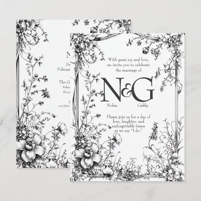 Storybook Fairytale, Classic Hand Drawn Invitation (Front/Back)