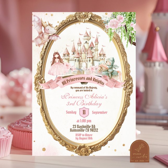 Storybook Fairytale Princess and Knights Birthday  Invitation (Creator Uploaded)