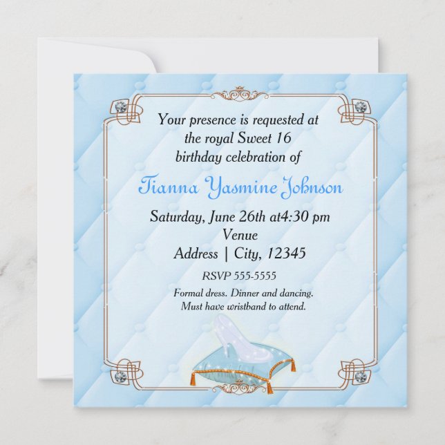 Storybook Fairytale Princess Elegant Wedding Party Invitation (Front)