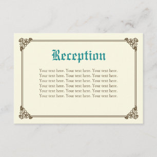 Storybook Fairytale Wedding Insert Card - Teal