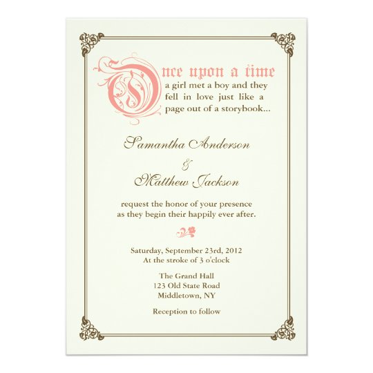 storybook fairytale wedding invitation pink zazzle co uk wedding storybook templates