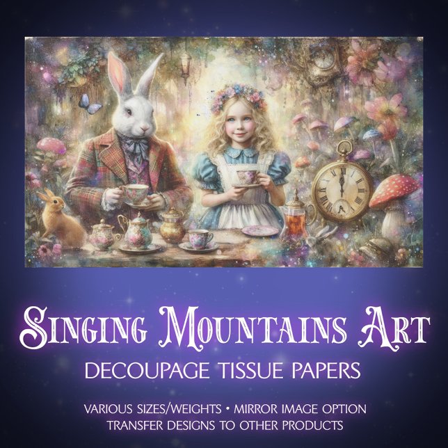 Storybook Fantasy Tea Party Furniture Decoupage Tissue Paper (Creator Uploaded)