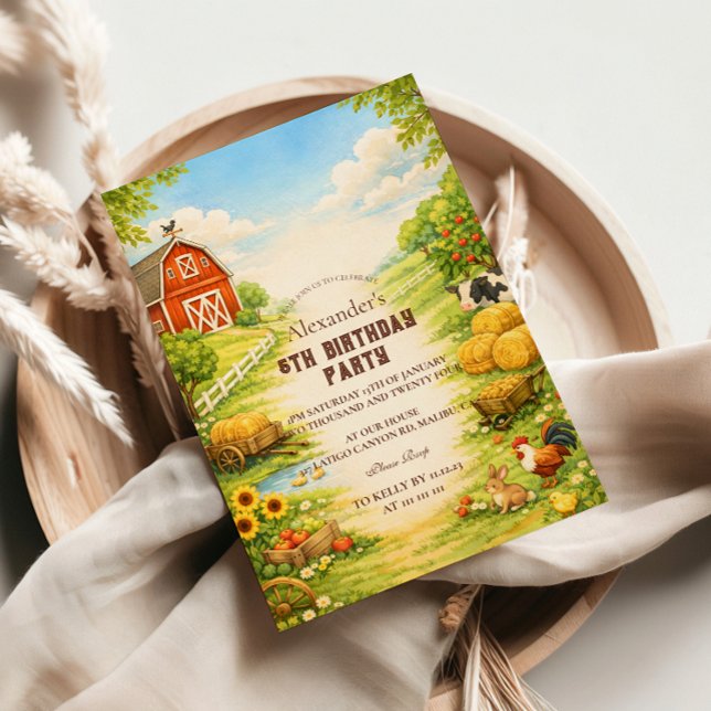 Storybook Farmyard Adventure Birthday Invitation (Creator Uploaded)